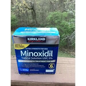 KIRKLAND Minoxidil 5% Extra Strength Men Hair Regrowth Solution 6 Months BB 8/26